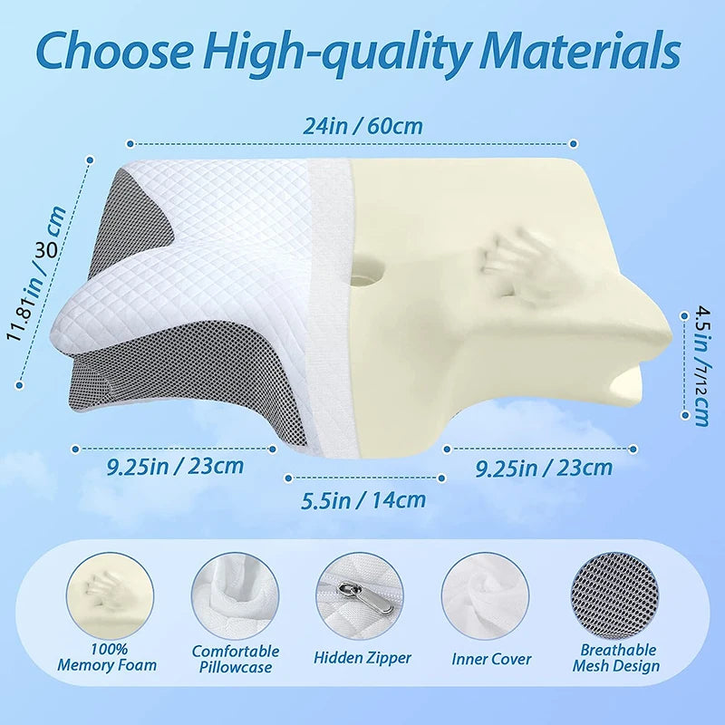Oreiller Ergonomique à Mémoire de Forme – Soutien Cervical & Confort Optimal pour un Sommeil Réparateur
