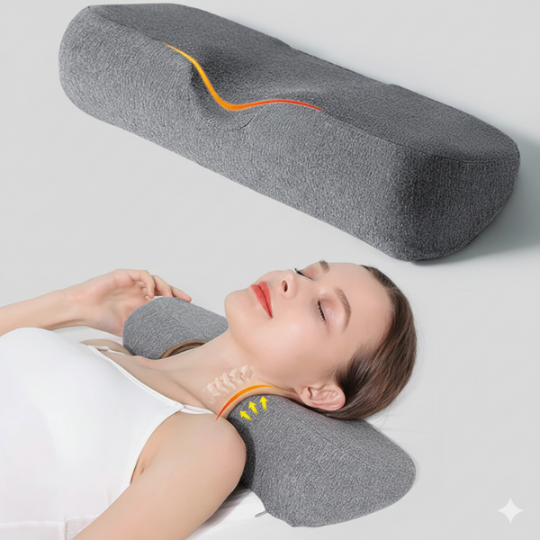 Oreiller Cervical Ergonomique Mémoire de Forme – Soulagement des Douleurs Cervicales & Sommeil Réparateur