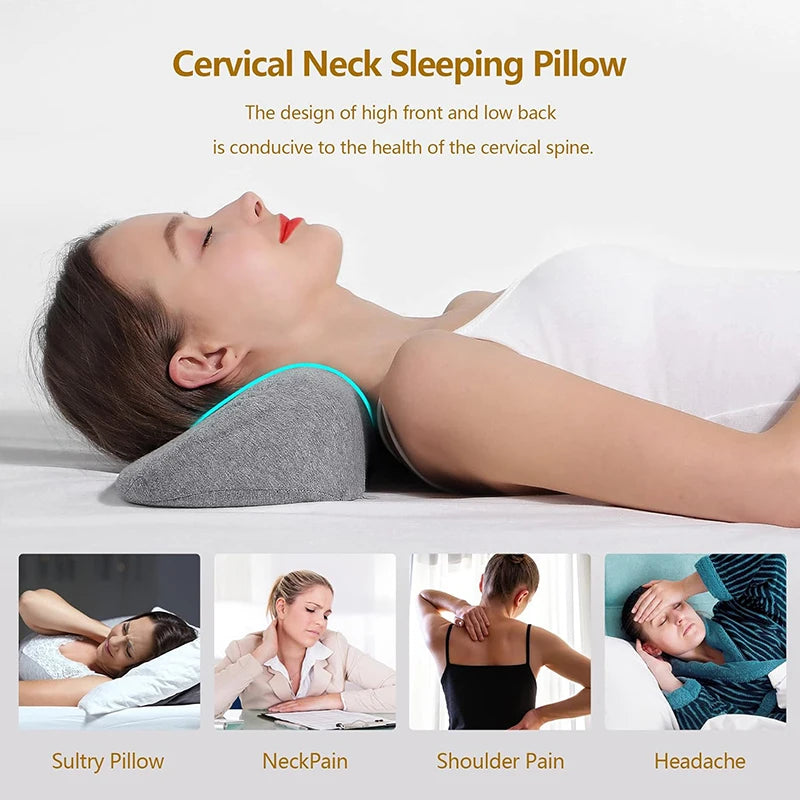 Oreiller Cervical Ergonomique Mémoire de Forme – Soulagement des Douleurs Cervicales & Sommeil Réparateur