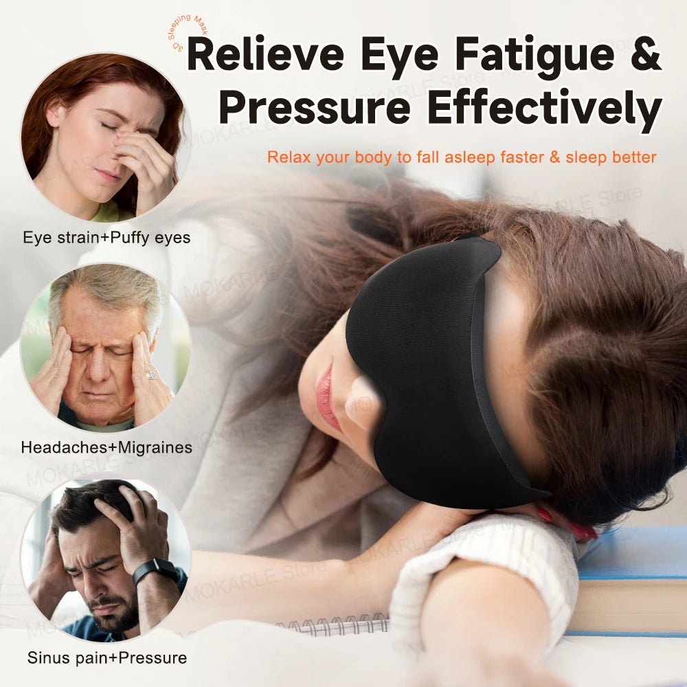 Masque de Sommeil 3D – Obscurité Totale & Confort Ultra-Doux