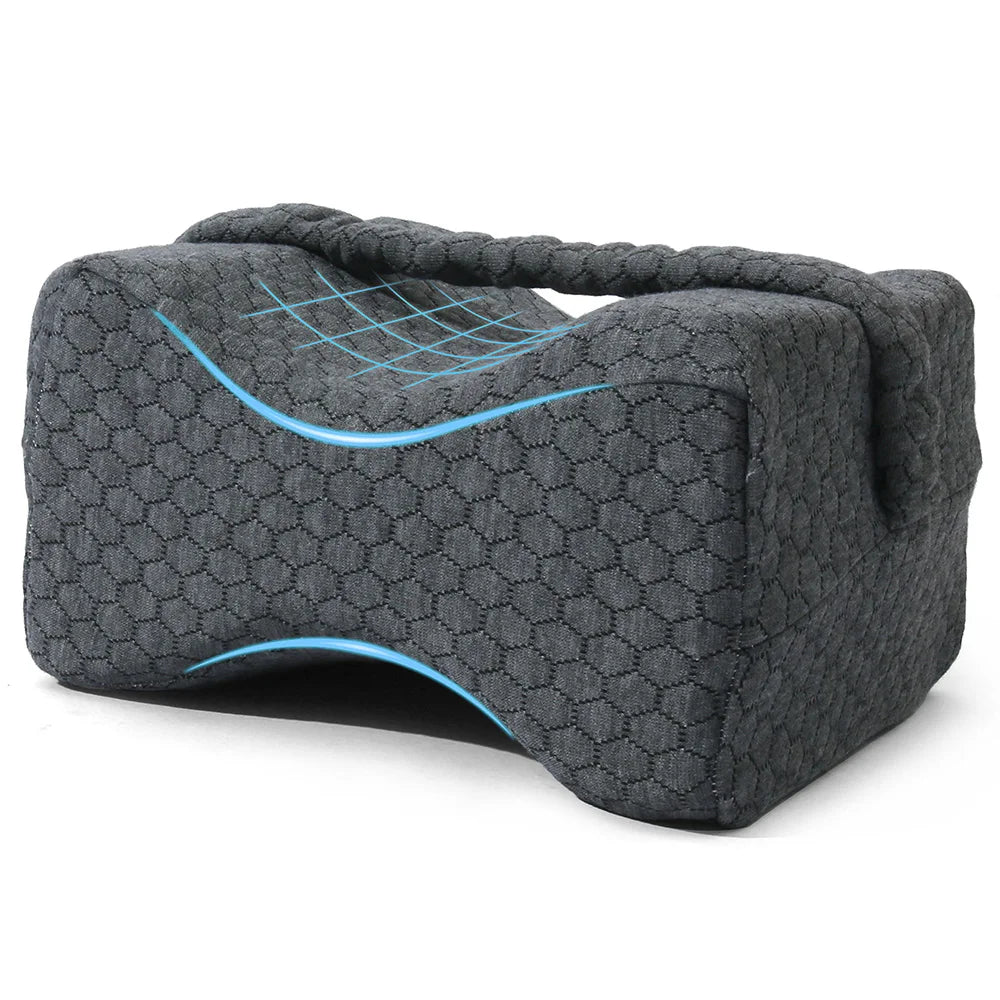 Oreiller Latéral Mémoire de Forme avec Sangles – Alignement Jambes & Genoux, Soulagement Dos et Hanches