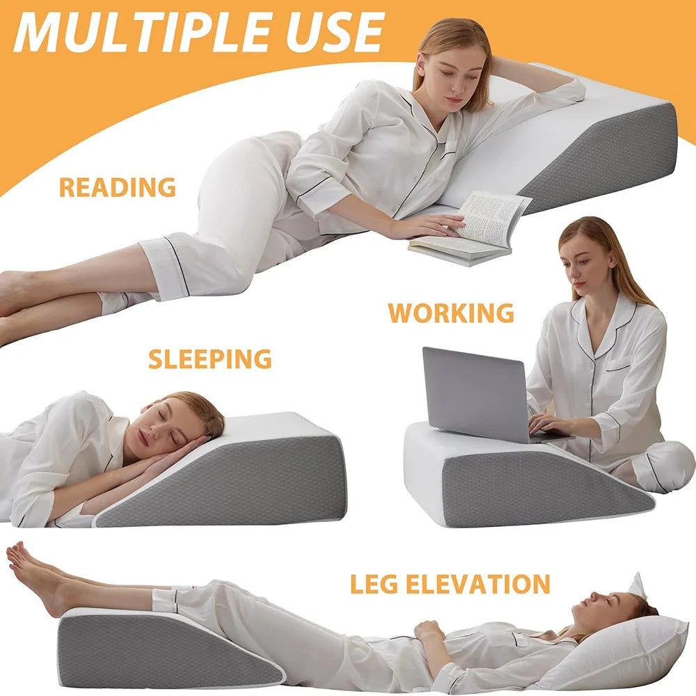 Oreiller Élévateur de Jambes en Mousse à Mémoire de Forme – Repos, Circulation & Soulagement des Douleurs