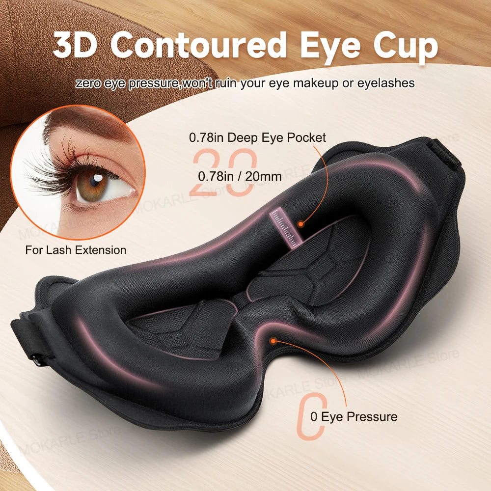 Masque de Sommeil 3D – Obscurité Totale & Confort Ultra-Doux