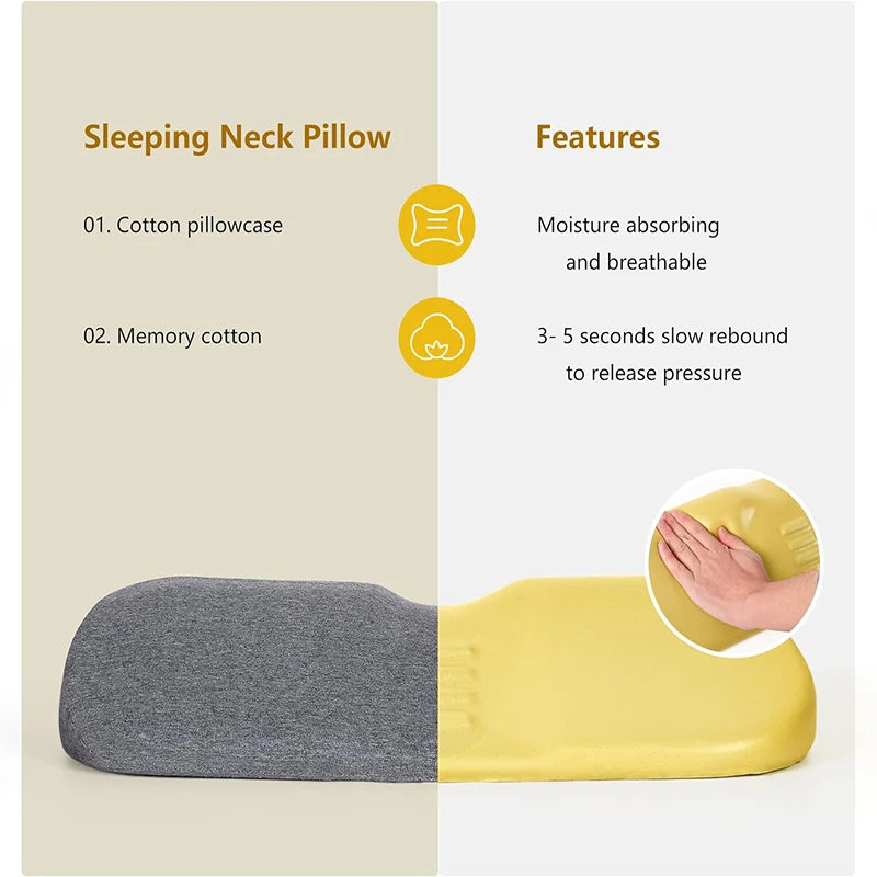 Oreiller Cervical Ergonomique Mémoire de Forme – Soulagement des Douleurs Cervicales & Sommeil Réparateur